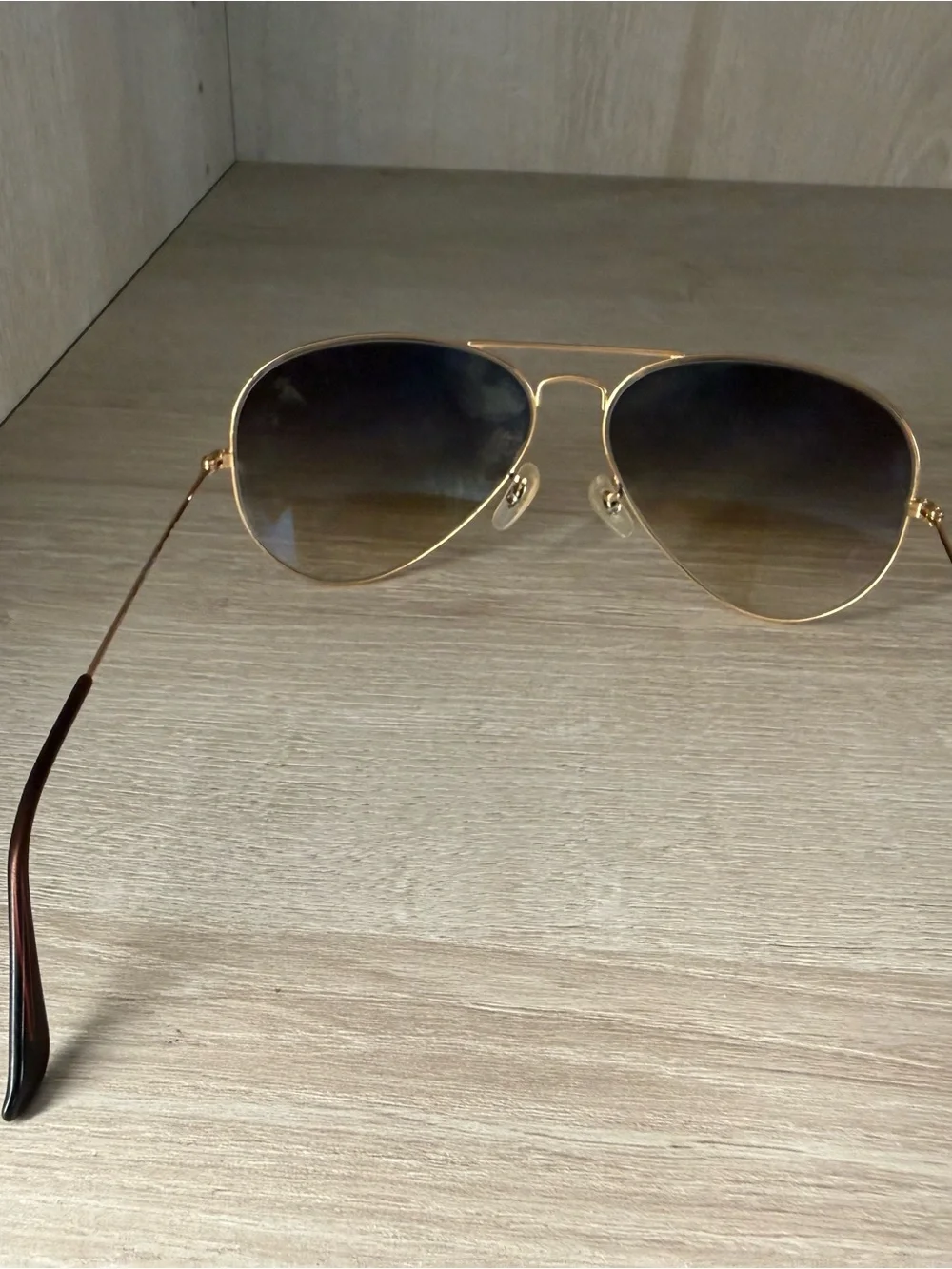 Ray-Ban RB3025 Aviator Classic Gold Brown Gradient Sunglasses Made in Italy